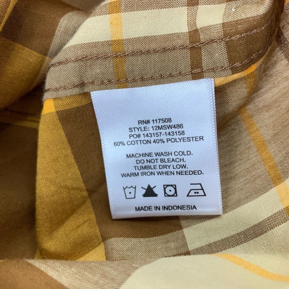 Junk Food Clothing Mens Murdock Plaid Short Sleeve Button Down Shirt Brown S - Picture 3 of 4